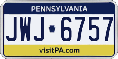 PA license plate JWJ6757