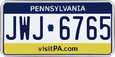 PA license plate JWJ6765