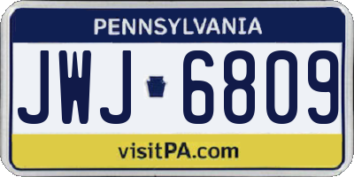 PA license plate JWJ6809