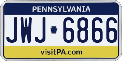 PA license plate JWJ6866