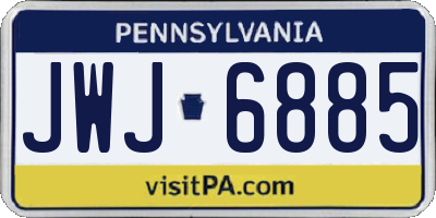 PA license plate JWJ6885