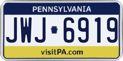 PA license plate JWJ6919