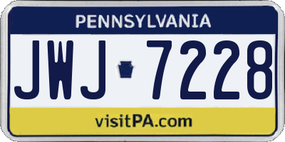 PA license plate JWJ7228
