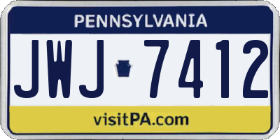 PA license plate JWJ7412