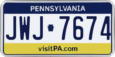 PA license plate JWJ7674