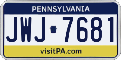 PA license plate JWJ7681