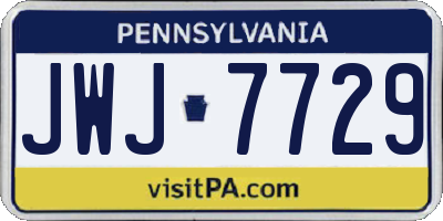 PA license plate JWJ7729