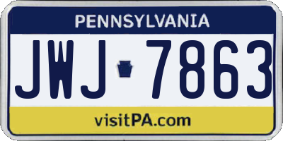 PA license plate JWJ7863