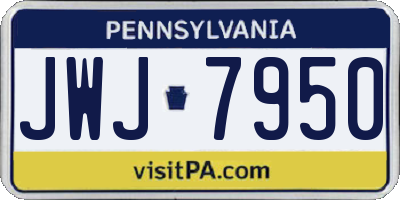 PA license plate JWJ7950