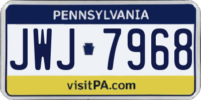 PA license plate JWJ7968