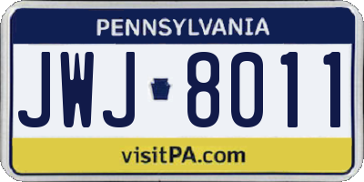 PA license plate JWJ8011