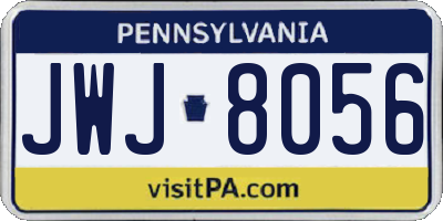 PA license plate JWJ8056