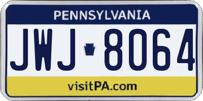 PA license plate JWJ8064