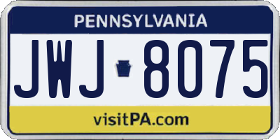 PA license plate JWJ8075