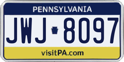 PA license plate JWJ8097