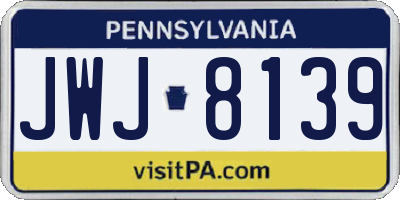 PA license plate JWJ8139
