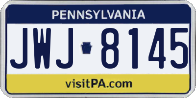 PA license plate JWJ8145