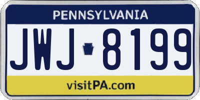 PA license plate JWJ8199
