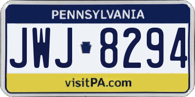 PA license plate JWJ8294
