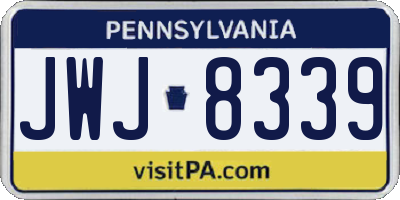 PA license plate JWJ8339