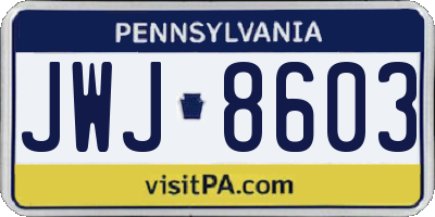 PA license plate JWJ8603