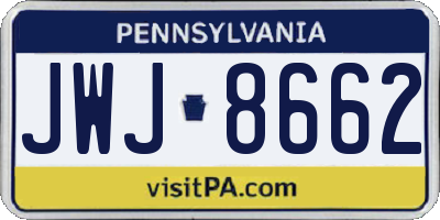 PA license plate JWJ8662