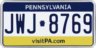 PA license plate JWJ8769