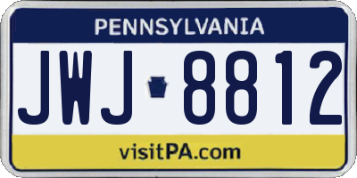 PA license plate JWJ8812