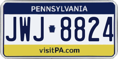 PA license plate JWJ8824