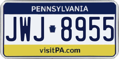 PA license plate JWJ8955