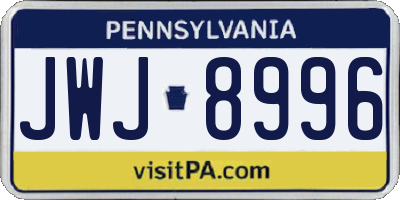 PA license plate JWJ8996