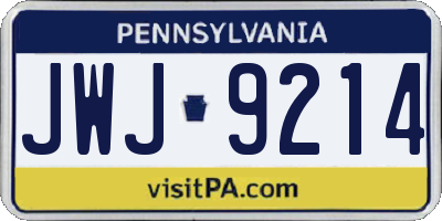 PA license plate JWJ9214