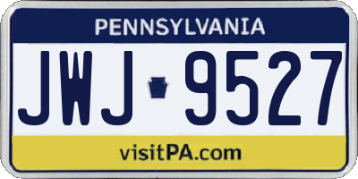 PA license plate JWJ9527