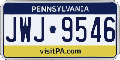PA license plate JWJ9546