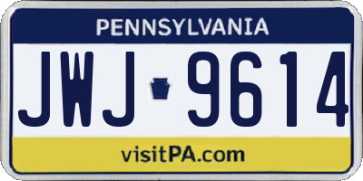 PA license plate JWJ9614