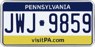 PA license plate JWJ9859