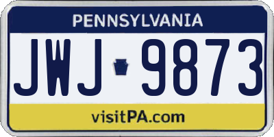 PA license plate JWJ9873