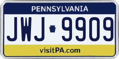 PA license plate JWJ9909