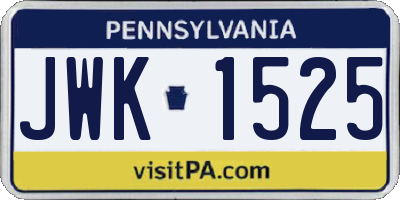 PA license plate JWK1525