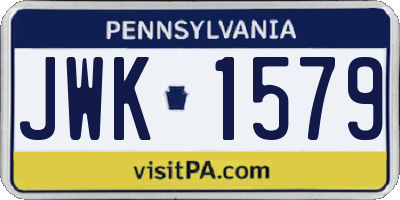 PA license plate JWK1579