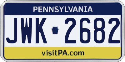 PA license plate JWK2682