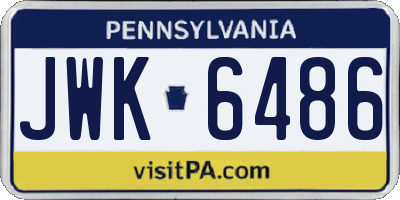 PA license plate JWK6486