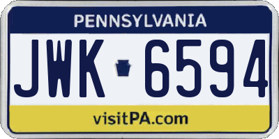 PA license plate JWK6594