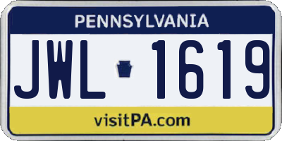 PA license plate JWL1619