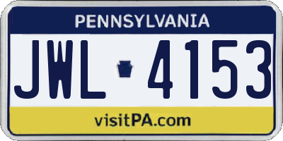PA license plate JWL4153