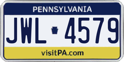 PA license plate JWL4579