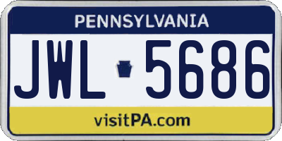 PA license plate JWL5686