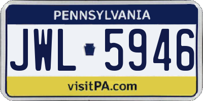 PA license plate JWL5946