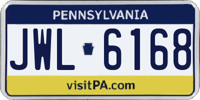 PA license plate JWL6168