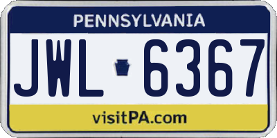 PA license plate JWL6367